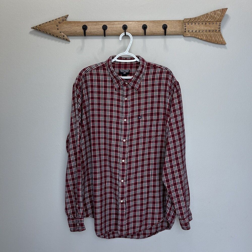 Polo Jeans | Shirt XL Red Flannel Long Sleeve Button Ralph Lauren Y2K Vintage - Picture 1 of 5